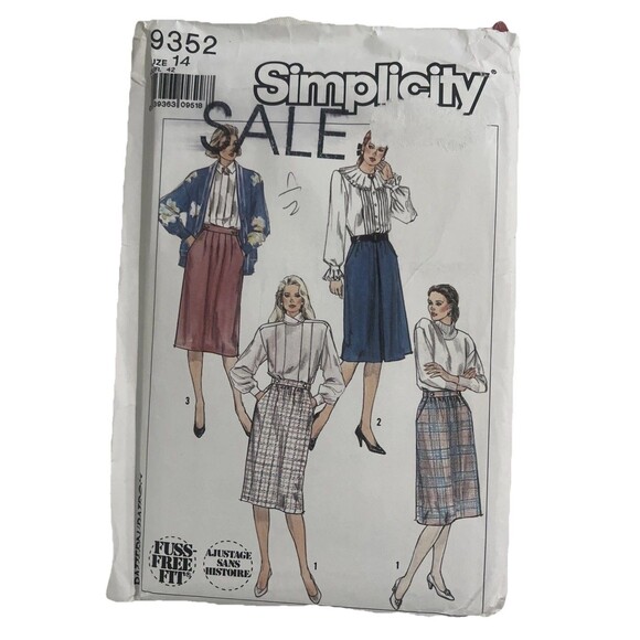 Simplicity 9352 Misses Fuss Free Fit Sewing Pattern Knee Length SKIRT Size 14 - Picture 1 of 2